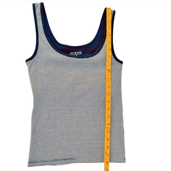 J.Crew Navy and White Striped Sleeveless Tank Top With Shelf Bra Size Small NWT - Picture 6 of 9